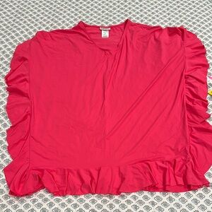 Coco Rave Pink ruffled poncho cover up